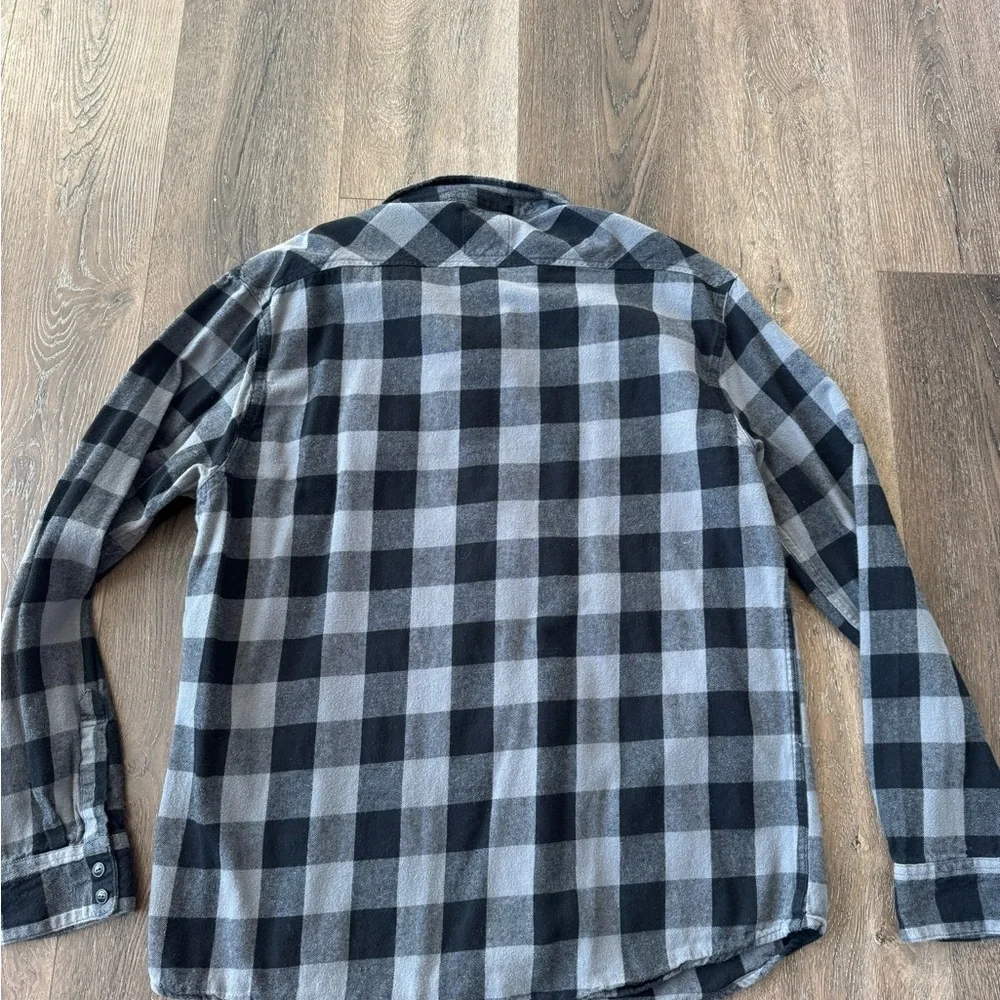 Levi's Men's Gray and Black Checkered Shirt